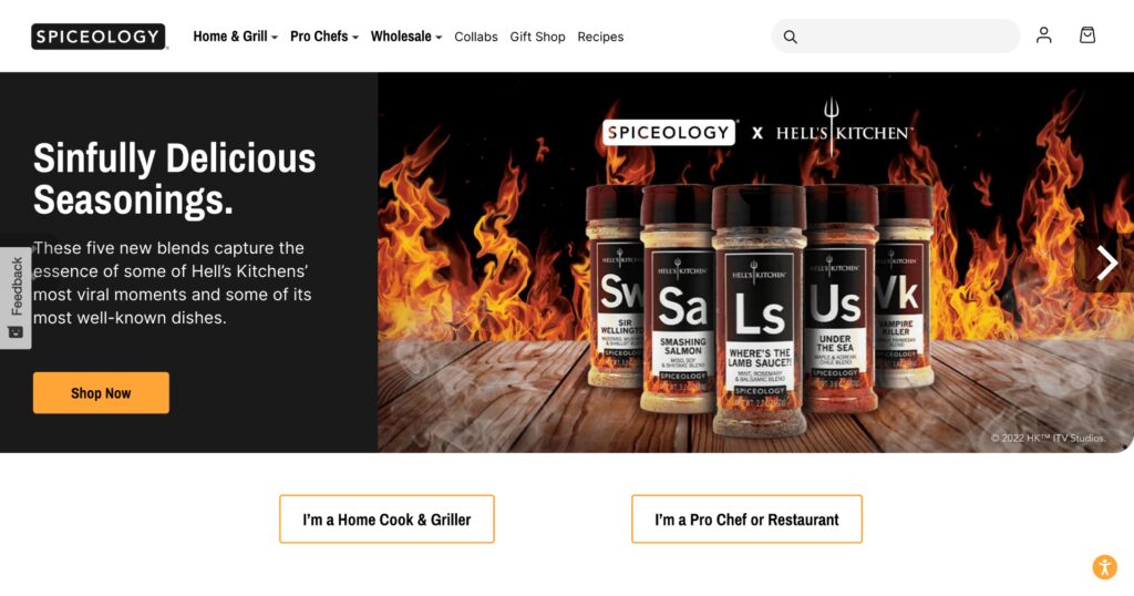 Spiceology homepage screenshot