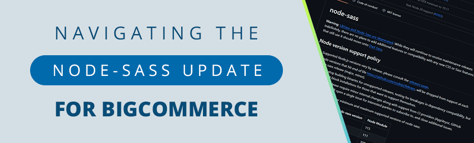 Navigating the Node-SASS Update for BigCommerce